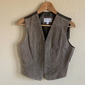 Kathy Ireland Taupe Suede Vest